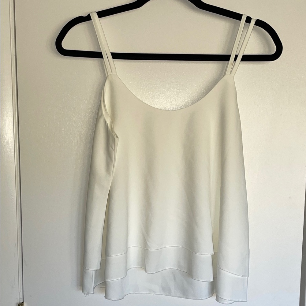 SHEIN Double Strap Layered White Camisole